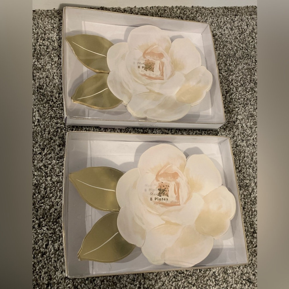 Meri Meri White Rose Plates